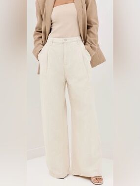 TWP.    Sooo nice High-Rise Wide Leg Trousers in tan. $498.00 new